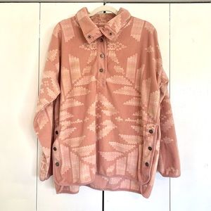 Chaps Sherpa 1/2 Snap Jacket Sweater sz L women's